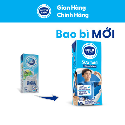 Thùng 48 Hộp Sữa Tươi Tiệt Trùng Dutch Lady Cô Gái Hà Lan Không Đường (48X180ml)