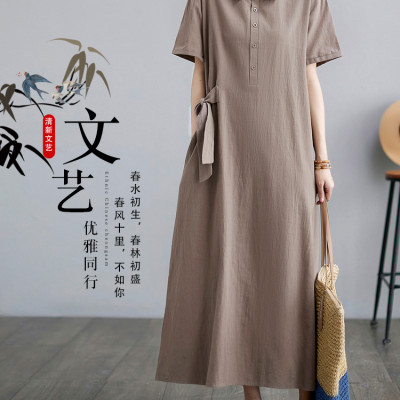 Đầm nữ polo phối cổ đức vải đũi mềm trẻ trung, sang chảnh da61