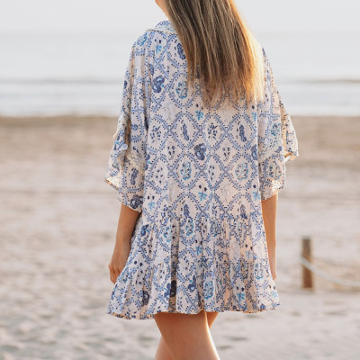 Đầm Boho Phối Ren Cotton Isla Bonita