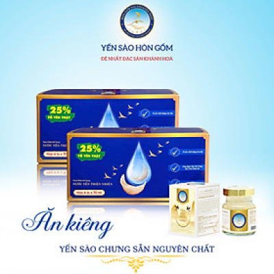 [Hộp 6 Hũ] Tổ Yến Chưng Đường Ăn Kiêng - Yến Sào Hòn Gốm Chính Hiệu Khánh Hòa - HGK NEST
