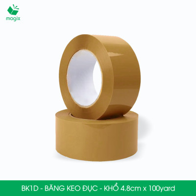 BK1D - Băng Keo Đục - 4.8cm - Block 6 cuộn/kg - Bộ 12 cuộn băng dính đục đóng thùng hộp carton