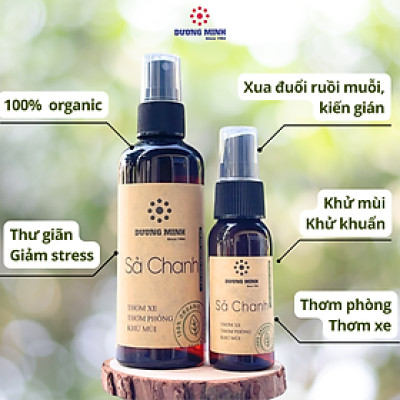 Chai xịt thơm sả chanh Dương Minh tinh dầu tự nhiên khử mùi, thơm xe, thơm phòng, thư giãn