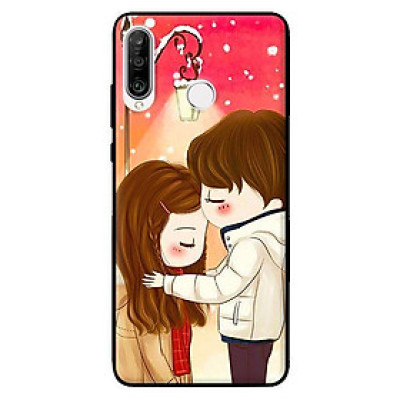 Ốp lưng in cho Huawei P30 Lite Couple Ôm Nhau - Hàng chính hãng