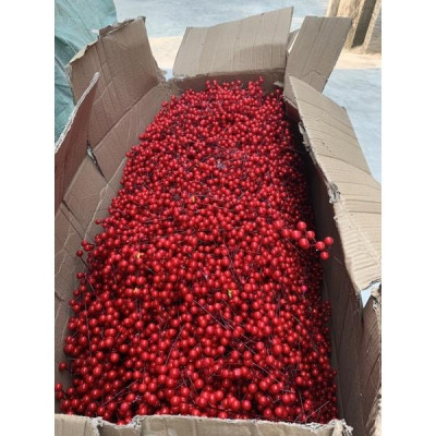 Cành quả cherry, cành đào đông nhánh Nhỏ trang trí Tết, noel vòng nguyệt quế