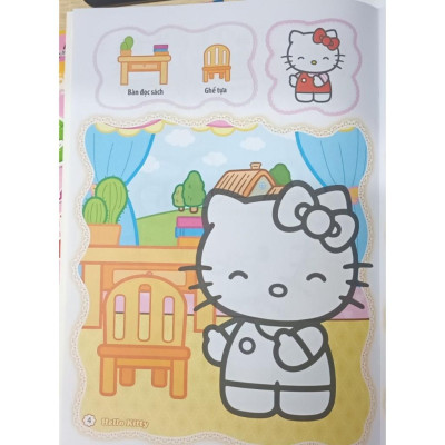 Sách - Bé Tô Màu Hello Kitty - Đồ Vật Trong Nhà - Tặng Kèm Sticker Xinh Xắn - Minh Thắng