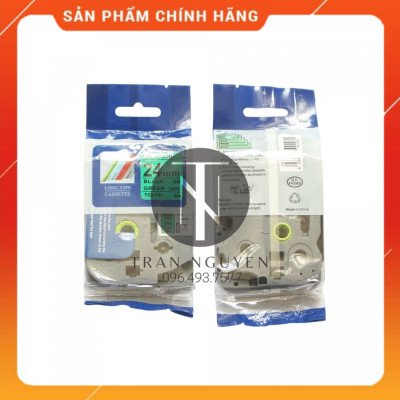 Nhãn In Brother Tz2-751 [Combo 5 hộp] Đen nền xanh lá 24mm x 8m - Hàng nhập khẩu