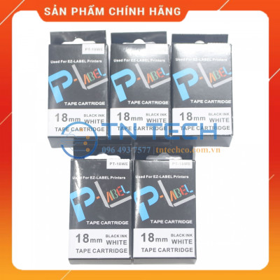 Nhãn in CASIO PT-18WE - Chữ đen nền trắng 18MM x 8M - Dùng cho máy in nhãn CASIO [Hàng nhập khẩu]