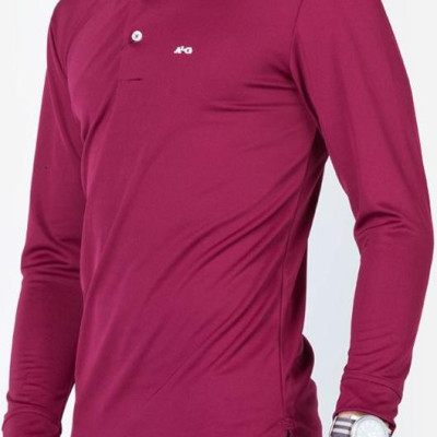 Áo thun nam dài tay cổ bẻ màu đỏ ALIGRO chất liệu Cotton cao cấp mềm nhẹ, thiết kế trẻ trung ALGAPD005