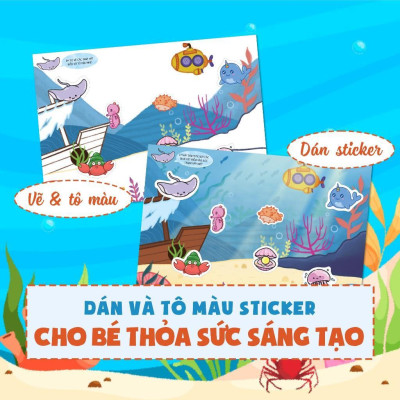 Sách - Dino Tập Vẽ - 4 Bước Vẽ Đơn Giản Sinh Vật Biển - Megabook