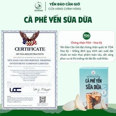 Yến Đảo - Cà Phê Yến Sữa Dừa Thơm Ngon, Đậm Vị Bổ Sung Năng Lượng, Dinh Dưỡng Cho Cơ Thể