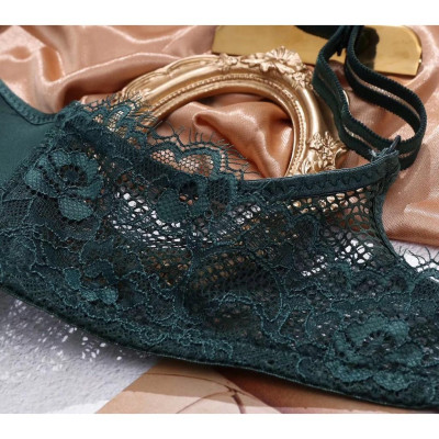 Bộ Lót Nữ Trơn Mút Vừa Không Gọng Phối Ren Lưng B04 – Set 3 Áo Màu Đen, Trắng, Xanh Rêu