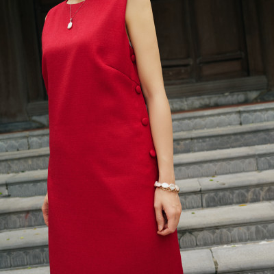 Đầm Xẻ Tweed Lộc DRE223 thời trang thiết kế Hity