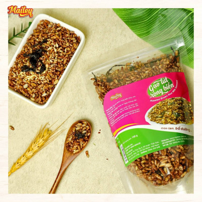 Gạo lứt giảm cân ăn liền Mailey Túi 150g - gạo lứt sấy rong biển/ cháy tỏi ăn kiêng healthy eat clean