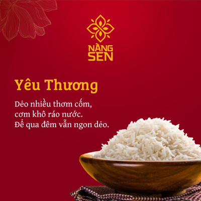 Gạo thơm thượng hạng - Nàng Sen Yêu Thương 4kg - Ngon thơm dẻo nhiều