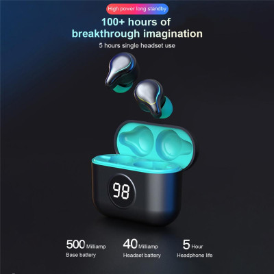 CINCATDY Tai Nghe Bluetooth True Wireless Headset Dock Sạc có Led Báo Pin Kép SE-16s - Hàng Nhập Khẩu