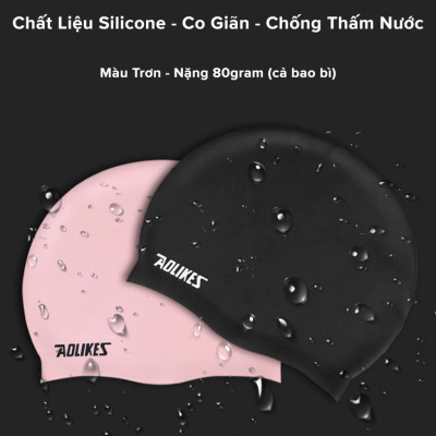 Mũ Bơi Nón Bơi Người Lớn Silicone Siêu Co Giãn Hãng Aolikes AL5010 – Siêu Bền, Mềm, Chống Thấm Nước