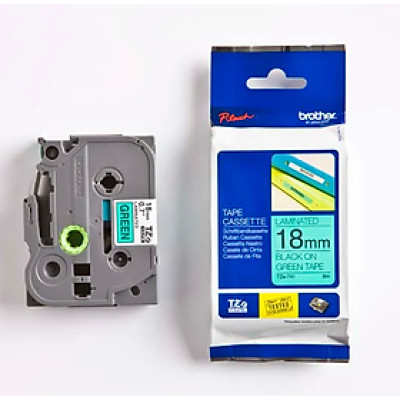 Nhãn In Tiêu Chuẩn Brother TZe-741, Chữ Đen Nền Xanh (18mm) - Hàng Chính Hãng