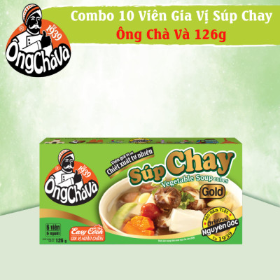 Combo 10 Hộp Viên Gia Vị Súp Chay Gold Ông Chà Và 126gr (Vegetable Soup Cubes)