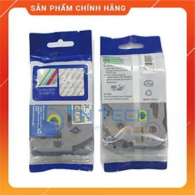 Nhãn In Tz2-155 - Trắng nền trong 24mm x 8m - Dùng cho máy in BROTHER - AIMO - PUTY [Hàng nhập khẩu]