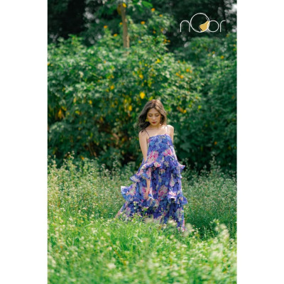Váy Hai Dây Hoa Bồng Bềnh Lilac Thương Hiệu nOor - NV555