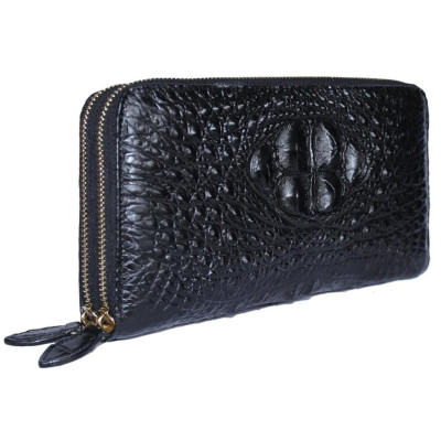 HP3734 - Ví nữ da cá sấu Huy Hoàng nhiều ngăn cầm tay màu đen