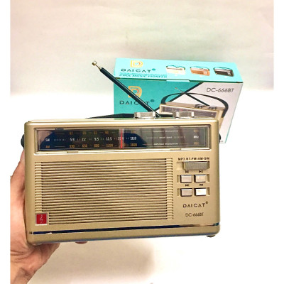 ĐÀI FM Radio DC-666BT- Bluetooth Đa Chức Năng Loa To Sang Trọng -Hàng Chính Hãng BH:12Tháng