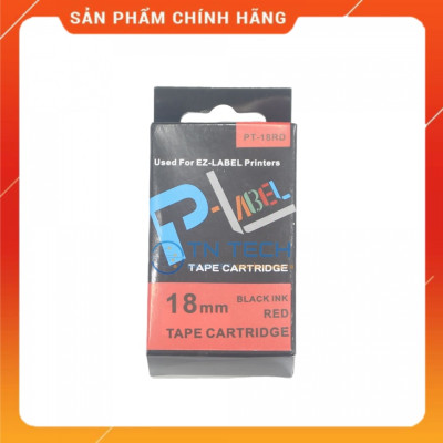 Nhãn in CASIO PT-18RD - Chữ đen nền đỏ 18MM x 8M - Dùng cho máy in nhãn CASIO [Hàng nhập khẩu]