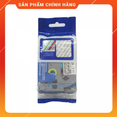 Nhãn In Tz2-155 - Trắng nền trong 24mm x 8m - Dùng cho máy in BROTHER - AIMO - PUTY [Hàng nhập khẩu]