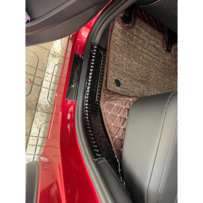 Ốp bậc cửa, nẹp bước chân trong, ngoài xe Territory 2022 2023 mẫu titan chống xước cửa xe