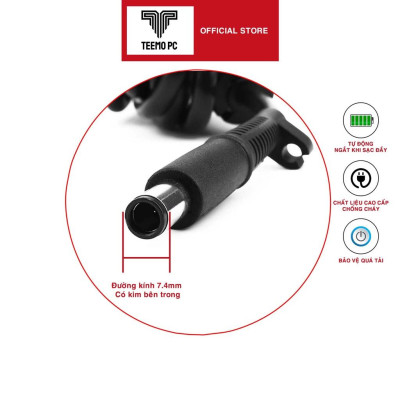 Sạc Dùng Tương Thích Cho Laptop Dell Chân Kim To 7.4mm - Công Suất 45W 65W 90W - Hàng Nhập Khẩu New Seal TEEMO PC TESE