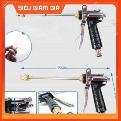 Bộ dây vòi xịt nước rửa xe, tưới cây . tăng áp 3 lần, loại 20m 206318 đầu đồng, cút, nối PE 
