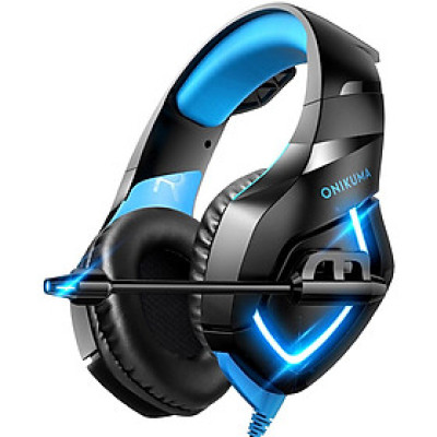 Tai nghe gắn trên đầu ONIKUMA K1B chơi game có dây với bộ điều khiển 50mm giảm tiếng ồn USB + Cổng 3,5 mm kép