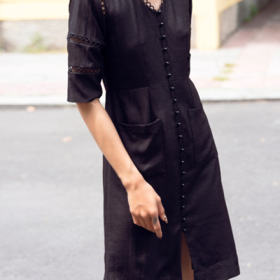 Đầm Suông Linen Procida DRE137 thời trang thiết kế Hity