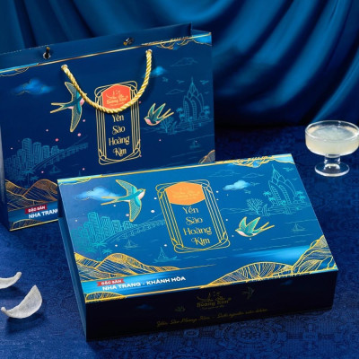 [CHÍNH HÃNG] Yến Sào Hoàng Kim - Hộp Quà Phát Lộc Thịnh (50g Tổ Yến Thượng Hạng & 4 Hũ Yến Ăn Kiêng) - Quà Tặng Đẳng Cấp