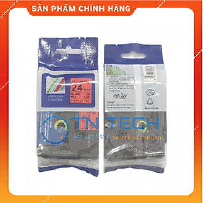 Nhãn In HZE-FX451 - Đen nền đỏ 24mm x 8m - cho máy in Brother - Dùng cho máy in BROTHER - AIMO - PUTY [Hàng nhập khẩu]