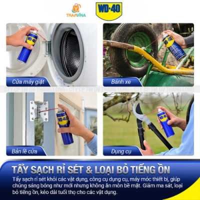 Chai Xịt Tẩy Rỉ Sét WD-40 Multi-Use Product Dầu Chống Rỉ Bôi Trơn, Chống Ẩm, Vệ Sinh Làm Sạch Đa Năng Bảo Dưỡng Xe, Đồ Dùng Gia Đình - Hàng Chính Hãng