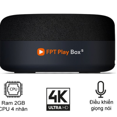 FPT Play Box S 2021 (T590) - Kết hợp Tivi Box và Loa thông minh - Điều khiển giọng nói thông minh không chạm - HÀNG CHÍNH HÃNG