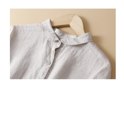 Đầm suông hè nữ  cổ trụ linen tay ngắn chất đũi mềm mát, thời trang Haint Boutique Da158