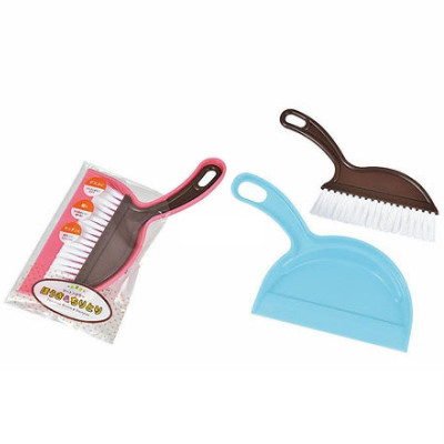 Bộ chổi & xẻng hót rác Mini cán cong Echo, lông chổi bằng nhựa nên có thể quét được trong môi trường ẩm ướt, dính nước... - nội địa Nhật Bản