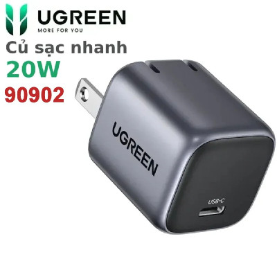 Củ sạc nhanh USB Type C 20W GaN Ugreen 90902 Hỗ trợ QC4+, PD3.0 CD318 HÀNG CHÍNH HÃNG. CÓ BẢO HÀNH !!!