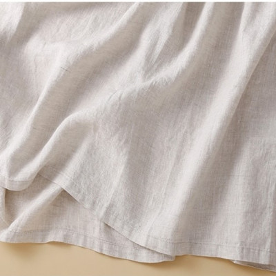 Đầm suông hè nữ  cổ trụ linen tay ngắn chất đũi mềm mát, thời trang Haint Boutique Da158