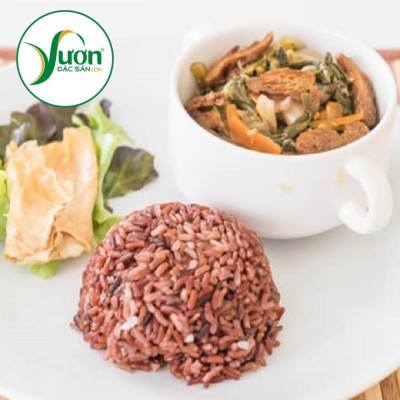 Gạo huyết rồng Phúc Thọ 1kg gạo lứt đỏ chính hãng Vinaseed gạo tươi sạch nấu ăn kiêng thực dưỡng trà gạo rang - Vườn Đặc Sản