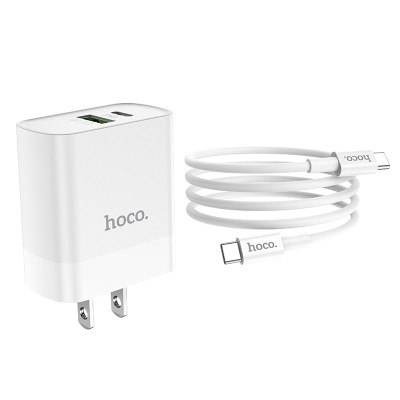 Bộ Củ Sạc Hoco C80 + Cáp Sạc Type C - Hỗ trợ sạc nhanh QC3.0 - Hàng Chính Hãng