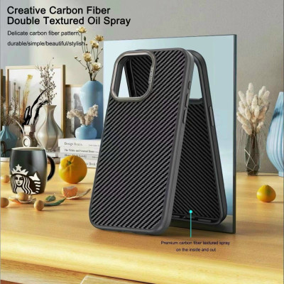 Ốp lưng cho iPhone 13 Pro Max / 14 Pro max / 15 ProMax / 12ProMax vân carbon hiệu Likgus Carbon Synthetic Fiber - Hàng chính hãng