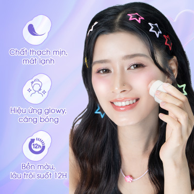 Má Thạch Highlighter Bắt Sáng SPARKLE Mềm Mịn, Hồng Ánh Nhũ Lấp Lánh