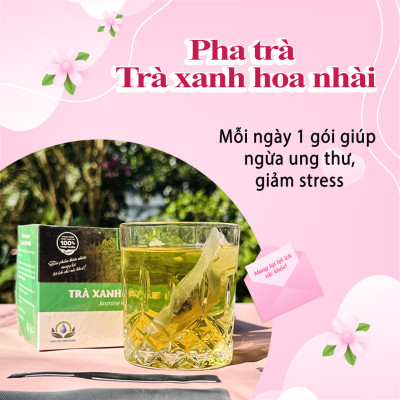 Trà Xanh Hoa Nhài Hộp 30 Gói Túi Lọc Siêu Thị Thiên Nhiên