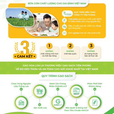 Gạo Đài Thơm Hoa Lúa túi 5kg - Tơi xốp, mềm cơm, thơm nhẹ