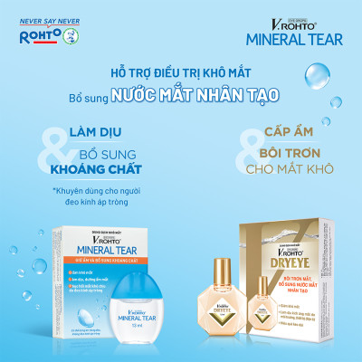 Combo 2 Nước nhỏ mắt giữ ẩm & bổ sung khoáng chất V.Rohto Mineral Tear 13ml