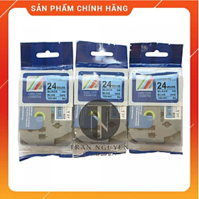 [Combo 3 hộp] Nhãn In Brother Tz2-551 - Đen nền Dương 24mm x 8m - Hàng nhập khẩu