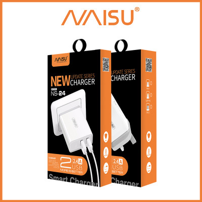Bộ sạc hai cổng, tương thích với các điện thoại di động phổ thông trên thị trường, NS-24 ID – 1815 - Hàng nhập khẩu